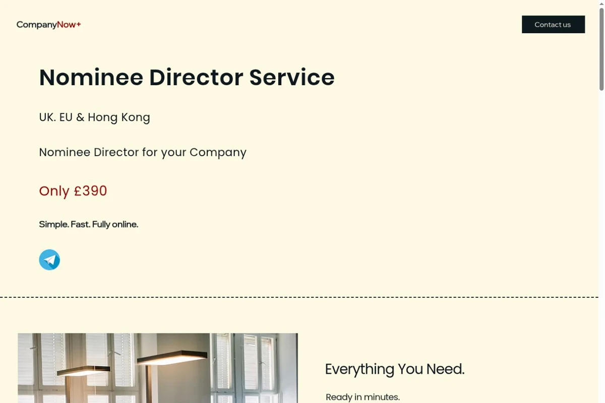 نمای عمومی وبسایت Company Now